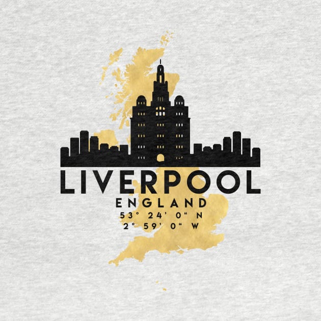 Liverpool England Skyline Map Art by deificusArt